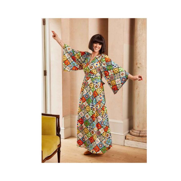 Dawn O’Porter X Joanie - Sunrise Vintage Tile Print Midaxi Dress - Picture 2 of 12